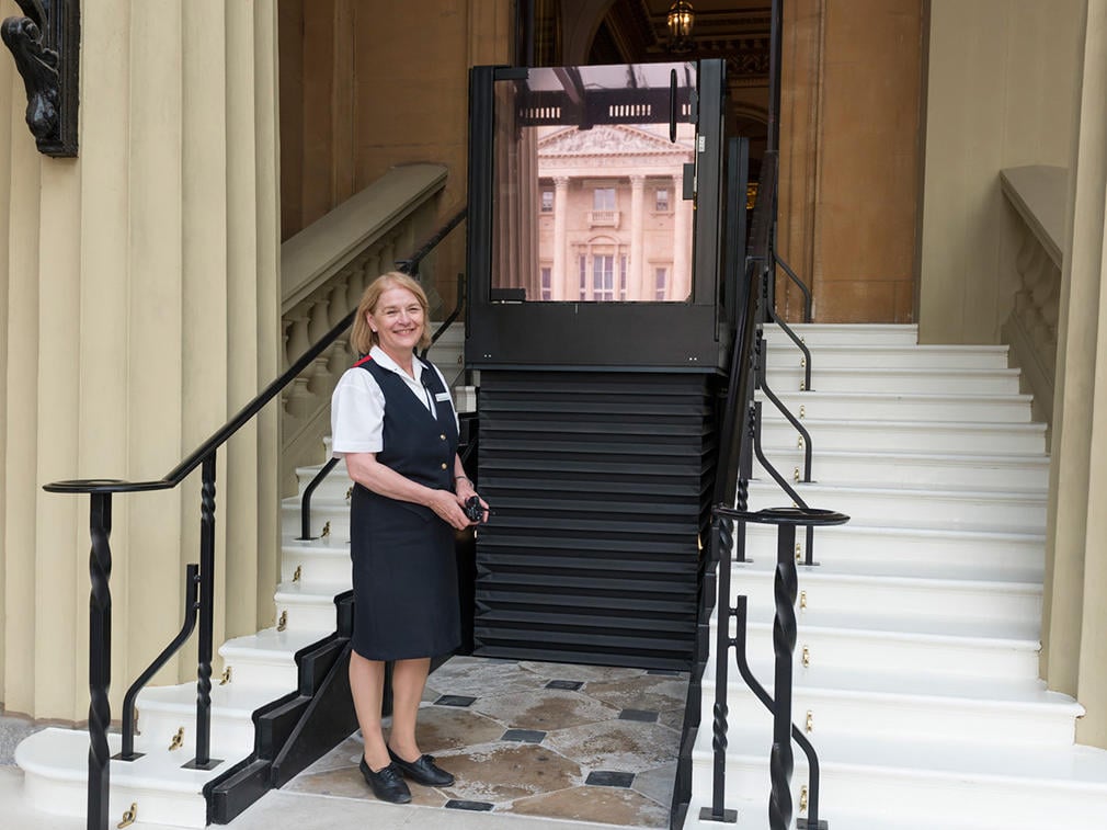 The platform lift in the Quadrangle.