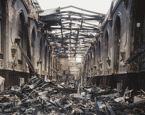 St George's Hall immediately after the fire