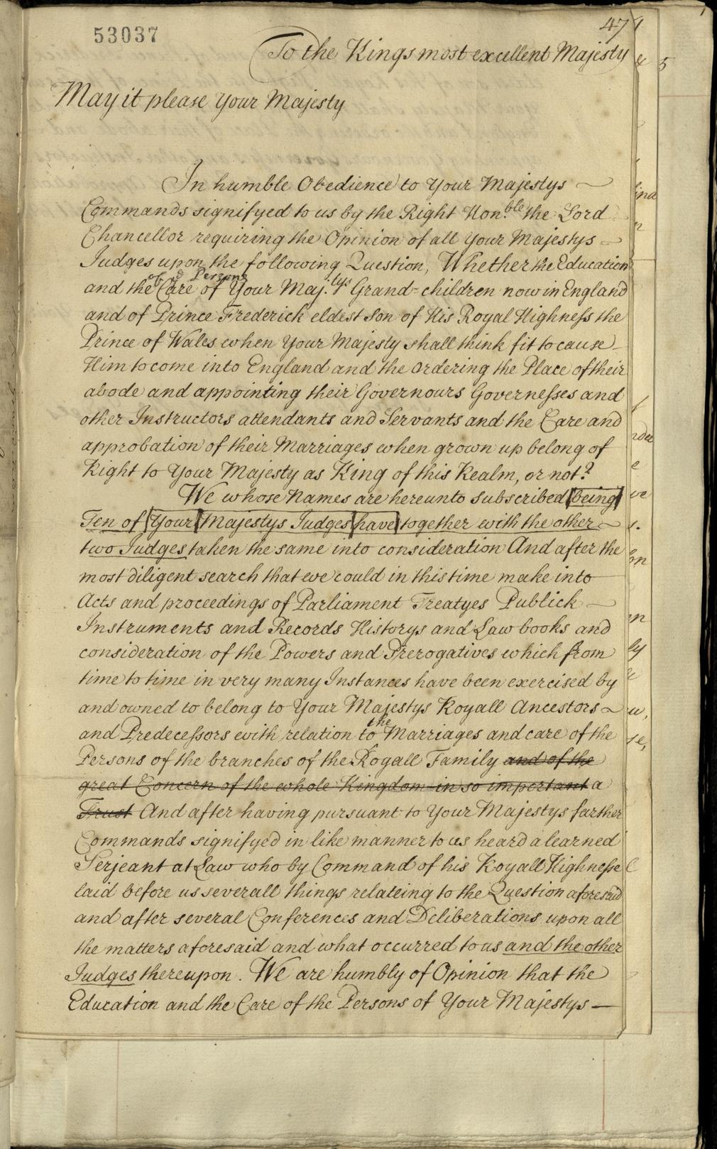 Document from a volume of papers collated by Lord Macclesfield