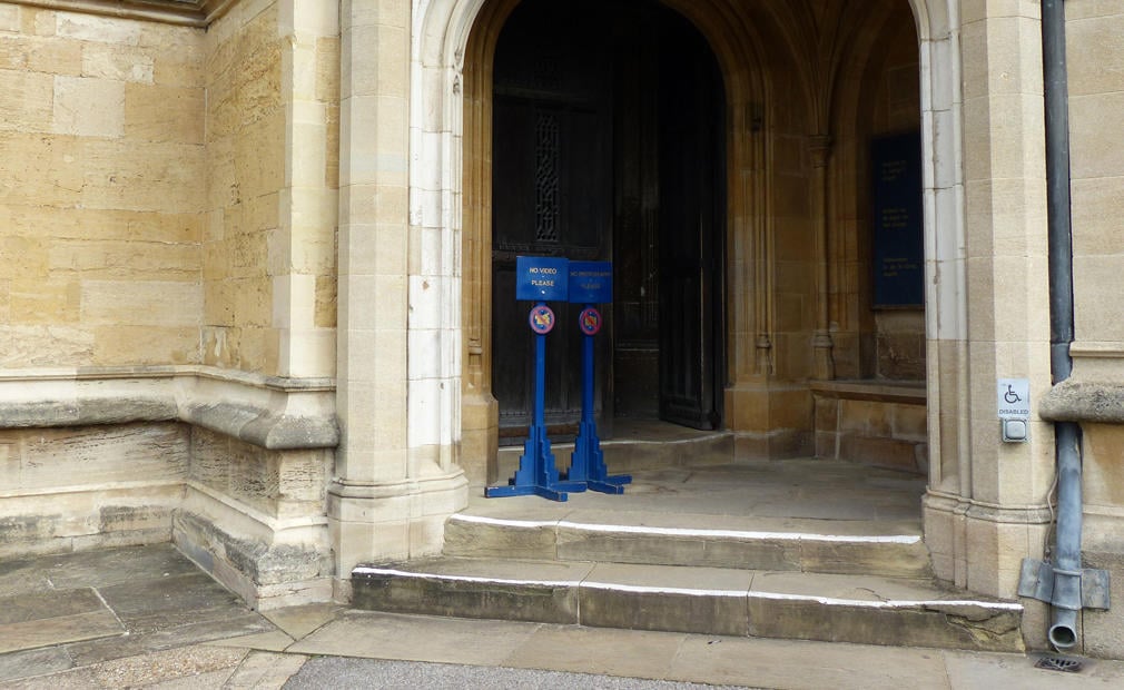 Stone steps into St George’s Chapel