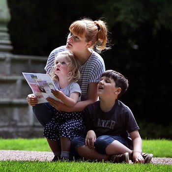 Children with a trail at the Palace of Holyroodhouse