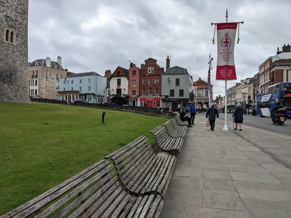 View along the High Street towards Castle Hill