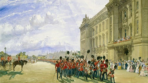 Queen Victoria on Buckingham Palace's balcony