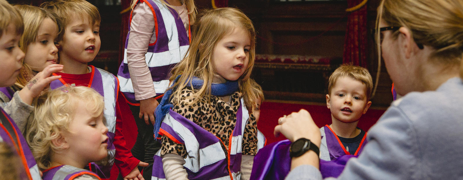 Image of pupils inside the Palace of Holyroodhouse